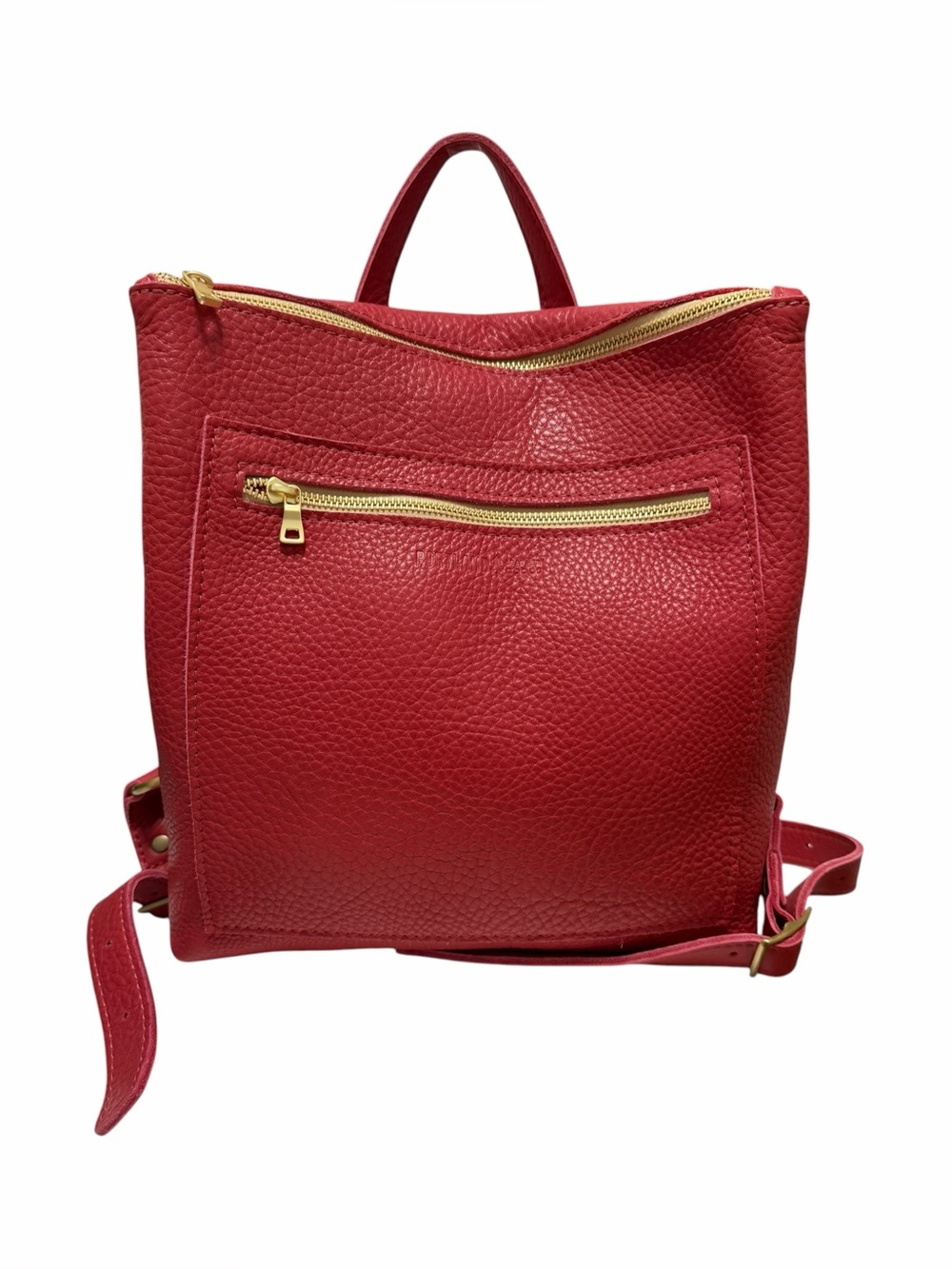 Portland Leather Pebbled Red Leather Backpack
